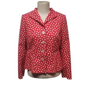 Algo Polka Dot Red White Blazer Size Approx Medium See Measurements